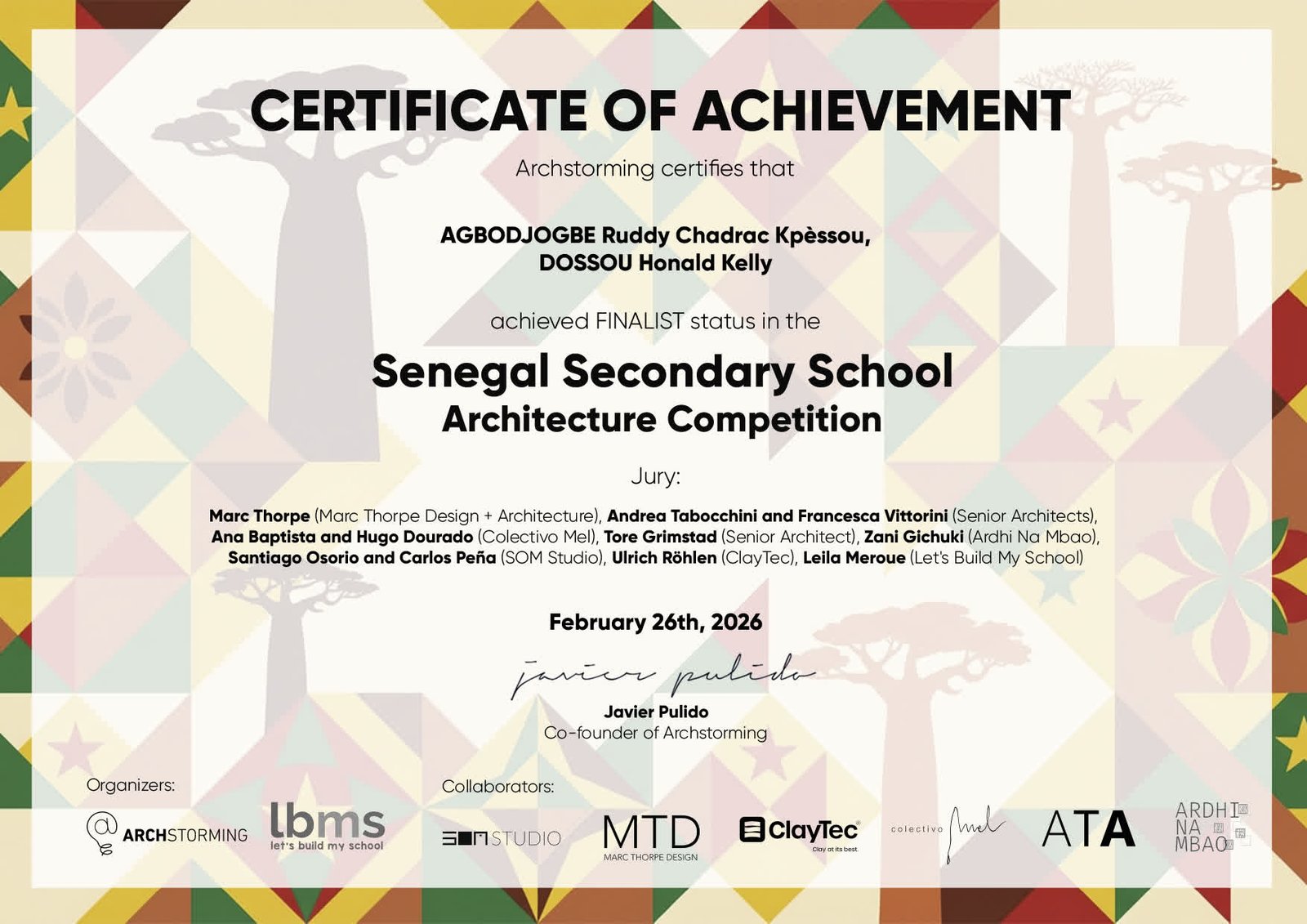Finaliste École Secondaire Sénégal